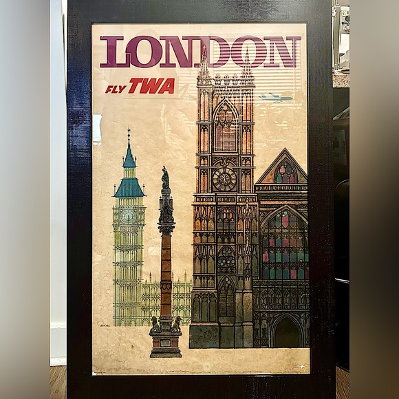TWA Airlines Vintage David Klein Original Piece London Circa 1960s Rare Edition - Picture 1 of 5